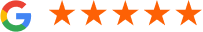 Google logo with five orange stars indicating excellent rating or review for The Ivy Institute.