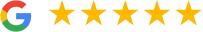 Google logo with five gold stars indicating excellent rating or review for Ivy Institute
